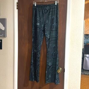 Digital print flare leggings rave wear